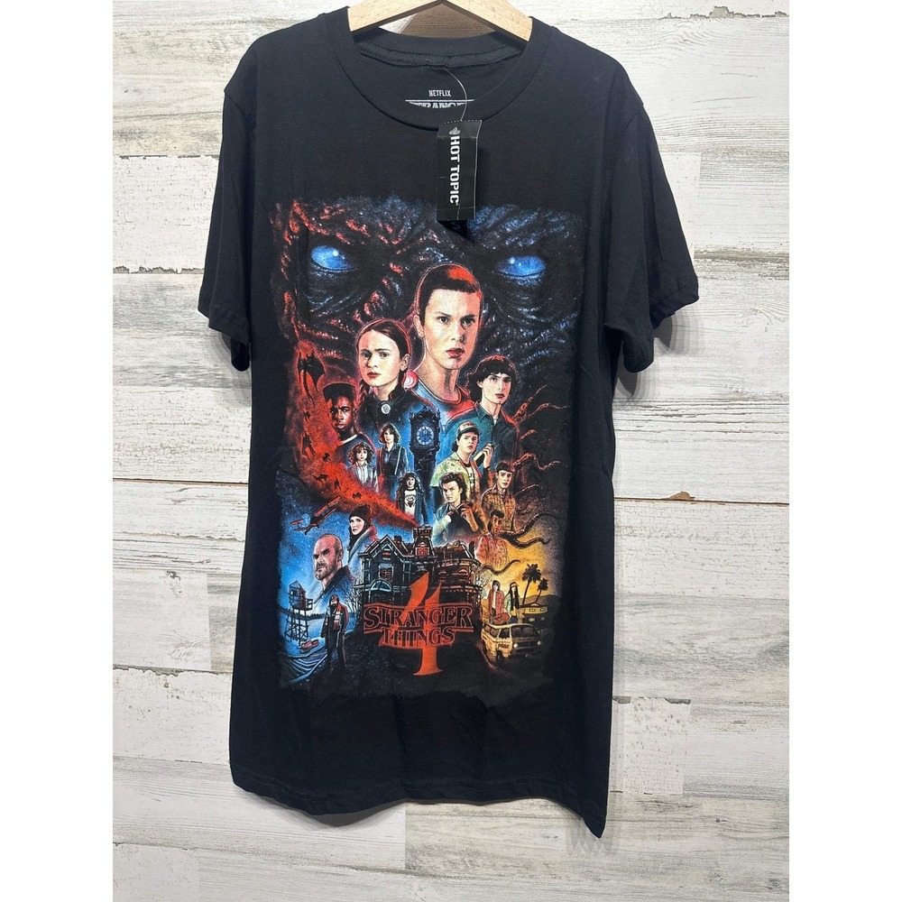 Netflix Stranger Things‎ 4 T-Shirt Men XS Black Season 4 Cast Graphic NWT